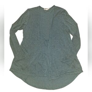 Painted Threads Blue Green Long Sleeve Long Line Open Cardigan M